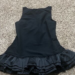NWT Heyson mini black ruffle dress with shorts underneath sz L